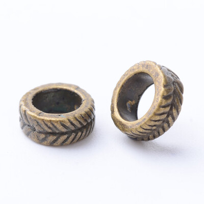 Tibetan Style Alloy European Beads Large Hole Beads Donut Cadmium Free & Nickel Free & Lead Free Antique Bronze 7x3mm
Tibetan Style Alloy European Beads Large Hole Beads Donut Cadmium Free & Nickel Free & Lead Free Antique Bronze 7x3mm