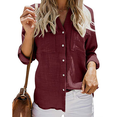Tailored Women Casual Button Up Shirts Loose Cuffed Sleeve Blouse Tops with Pocket Blouse
Tailored Women Casual Button Up Shirts Loose Cuffed Sleeve Blouse Tops with Pocket Blouse