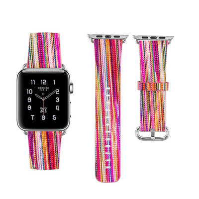 Genuine Leather Strap Rainbow Replacement Band Stainless Metal Clasp for Apple Watch Series 4 3 2 1 Wrist Bracelet Iwatch
Genuine Leather Strap Rainbow Replacement Band Stainless Metal Clasp for Apple Watch Series 4 3 2 1 Wrist Bracelet Iwatch
