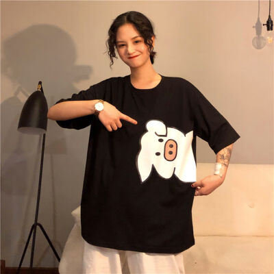 Women Summer Good Luck Pig Cartoon Tops Short Sleeve Casual Female T-Shirt Simple Wild Lucky Girl Tops Couple Clothes
Women Summer Good Luck Pig Cartoon Tops Short Sleeve Casual Female T-Shirt Simple Wild Lucky Girl Tops Couple Clothes