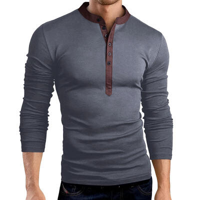 Fashion Solid Color Multi-Button Big V Neck Slim Mens Long Sleeve T-Shirt Casual Male T Shirt Tee Top
Fashion Solid Color Multi-Button Big V Neck Slim Mens Long Sleeve T-Shirt Casual Male T Shirt Tee Top