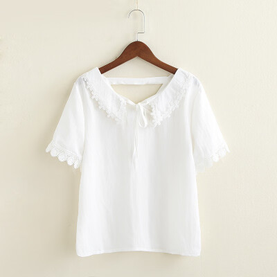 Women Shirt fresh cute doll collar loose cotton shirt White Shirt Cute Mori Girl Style For Ladies
Women Shirt fresh cute doll collar loose cotton shirt White Shirt Cute Mori Girl Style For Ladies