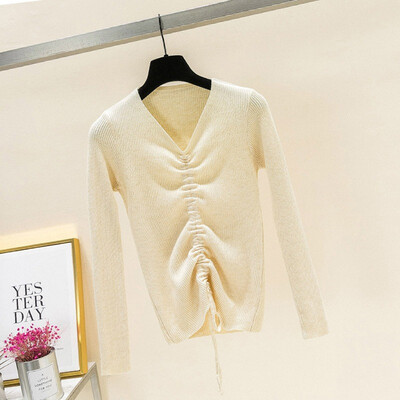 Casual Womens Long Sleeve V Neck Drawstring Knit Slim Pullover Sweater Tops Warm Basic Winter Sweater Woman 2019
Casual Womens Long Sleeve V Neck Drawstring Knit Slim Pullover Sweater Tops Warm Basic Winter Sweater Woman 2019