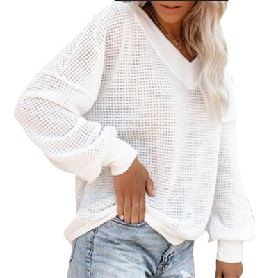 Fashion Women V Neck Pullover Casual Long Sleeved Women Tops Loose Knitted Baggy Sweater Tops Outwear
Fashion Women V Neck Pullover Casual Long Sleeved Women Tops Loose Knitted Baggy Sweater Tops Outwear