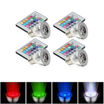 4-pack Colorful Lights 3W 27E RGB LED Magic Spot Light Bulb Light With Remote Control Four Lights
4-pack Colorful Lights 3W 27E RGB LED Magic Spot Light Bulb Light With Remote Control Four Lights