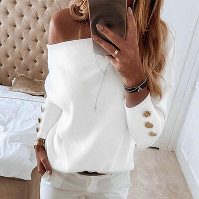Women Loose Slash Neck Tops Off Shoulder Long Sleeves Solid Pullovers Autumn Spring Sweatshirt Casual Tops Outwear
Women Loose Slash Neck Tops Off Shoulder Long Sleeves Solid Pullovers Autumn Spring Sweatshirt Casual Tops Outwear