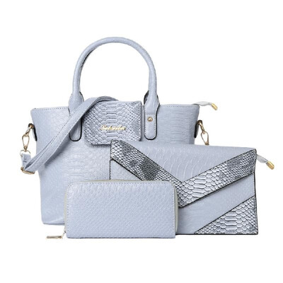 Fashion Women Handbag Set PU Leather Crocodile Top-handle Tote Bag Clutch Bag Purse 3 Sets
Fashion Women Handbag Set PU Leather Crocodile Top-handle Tote Bag Clutch Bag Purse 3 Sets