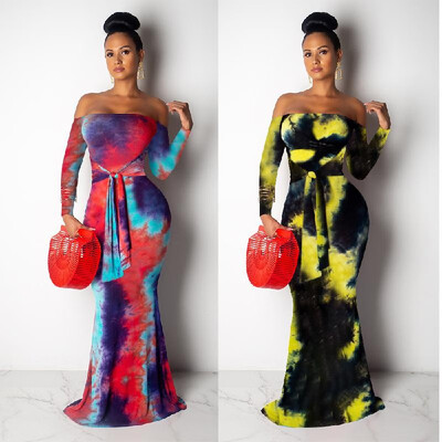 Strapless shoulder collar long sleeve wrapped chest skirt hit color tie dyed bag hip fishtail Amazon explosion models European and
Strapless shoulder collar long sleeve wrapped chest skirt hit color tie dyed bag hip fishtail Amazon explosion models European and
