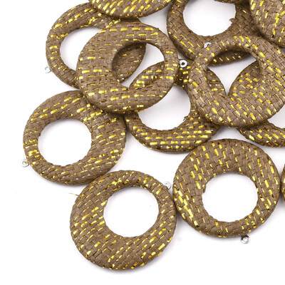Handmade Raffia Woven Pendants with Iron & Aluminum Findings&Metallic Cord Flat Round Platinum Camel 435x405x5mm Hole
Handmade Raffia Woven Pendants with Iron & Aluminum Findings&Metallic Cord Flat Round Platinum Camel 435x405x5mm Hole