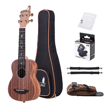 21" Acoustic Wooden Soprano Ukulele Ukelele Uke Mahogany Wood Carbon String with Padded Carrying Bag Strings Strap Clip-on Tuner
21" Acoustic Wooden Soprano Ukulele Ukelele Uke Mahogany Wood Carbon String with Padded Carrying Bag Strings Strap Clip-on Tuner