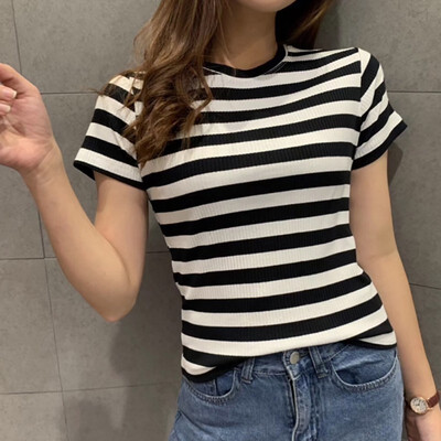 Womens Fashion Casual O Neck Striped Short Sleeve Sexy Slim Pullover Crop Top T-Shirt
Womens Fashion Casual O Neck Striped Short Sleeve Sexy Slim Pullover Crop Top T-Shirt