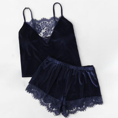 Women Sling Pajamas Set Solid Color Lace Girls Sleeveless Nightwear Tops Shorts
Women Sling Pajamas Set Solid Color Lace Girls Sleeveless Nightwear Tops Shorts