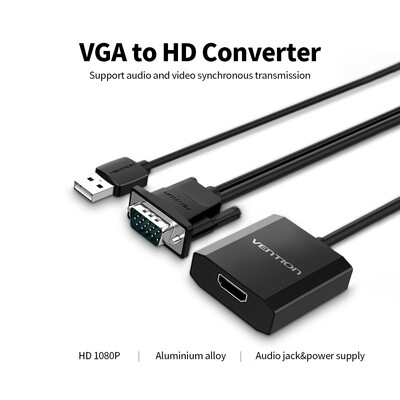 VENTION VGA to HD Adapter with USB20&Audio Jack&Power Supply VGA Converter VGA Male to HD Female for LaptopPC Connect TV
VENTION VGA to HD Adapter with USB20&Audio Jack&Power Supply VGA Converter VGA Male to HD Female for LaptopPC Connect TV