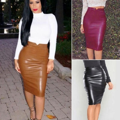 Women Bodycon Pencil Skirt Dress High Waist Faux Leather Below Knee Length Midi Bodycon Skirt
Women Bodycon Pencil Skirt Dress High Waist Faux Leather Below Knee Length Midi Bodycon Skirt