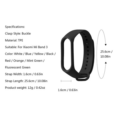 Replacement Watch Band Sport Wristband Fashion Simple Style Wrist Strap for Xiaomi Mi Band 3 Smart Bracelet
Replacement Watch Band Sport Wristband Fashion Simple Style Wrist Strap for Xiaomi Mi Band 3 Smart Bracelet