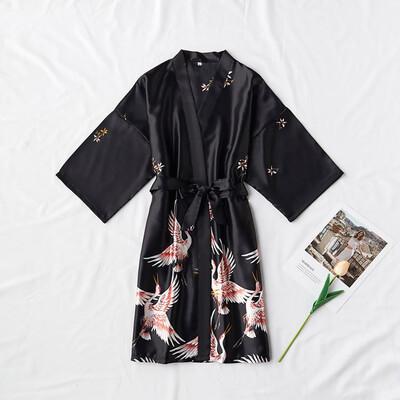 Gobestart Women Pajamas Silk-Like Fashionable Crane Sexy Nightgown Bathrobe Sexy Underwear
Gobestart Women Pajamas Silk-Like Fashionable Crane Sexy Nightgown Bathrobe Sexy Underwear