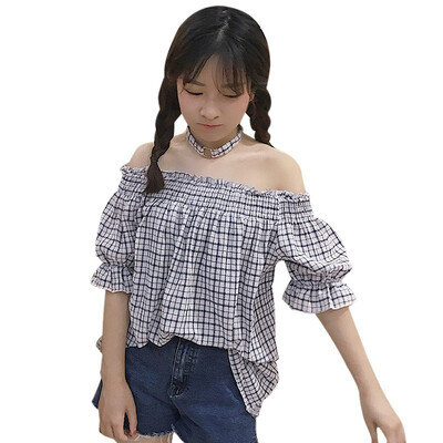 Women Casual Slash Neck Shirts Blouses Off Shoulder Half Sleeve Plaid Print Blouse Tops
Women Casual Slash Neck Shirts Blouses Off Shoulder Half Sleeve Plaid Print Blouse Tops