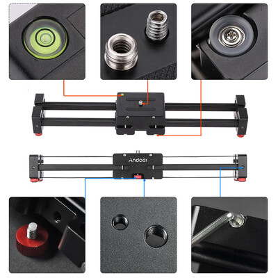 Andoer V2-500 Compact Retractable Track Dolly Slider 50cm Rail Shooting Video Stabilizer 86cm Actual Sliding Distance with 14" an
Andoer V2-500 Compact Retractable Track Dolly Slider 50cm Rail Shooting Video Stabilizer 86cm Actual Sliding Distance with 14" an