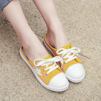 Half-slippers with canvas shoes on the outside of womens fashion shoes Summer Korean version of a foot kicking lazy people withou
Half-slippers with canvas shoes on the outside of womens fashion shoes Summer Korean version of a foot kicking lazy people withou