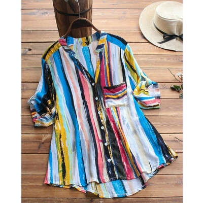 Womens Summer Striped V Neck Blouses Loose Baggy Tops Tunic T Shirts Plus Size
Womens Summer Striped V Neck Blouses Loose Baggy Tops Tunic T Shirts Plus Size