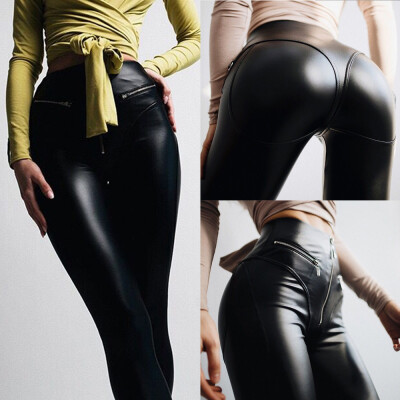 Tailored Women Zip Pocket Elastic High Waist Solid Pants Leather Capris Pencil Trousers
Tailored Women Zip Pocket Elastic High Waist Solid Pants Leather Capris Pencil Trousers