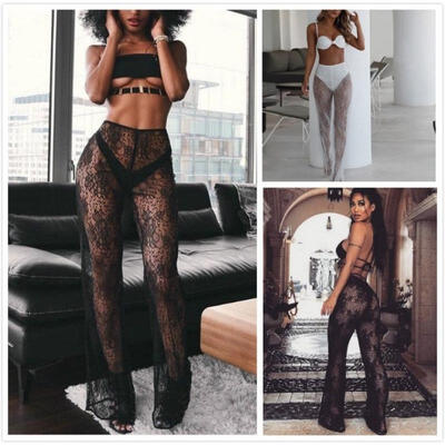 Women Sexy Lace See Through High Waist Flared Trouser Beach Summer Holiday Mesh Pants
Women Sexy Lace See Through High Waist Flared Trouser Beach Summer Holiday Mesh Pants