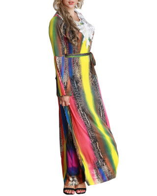 Women Plus Size Maxi Long Dress Contrast Color Flare Long Sleeves Belt Lace Colorful Elegant A-Line Dresses
Women Plus Size Maxi Long Dress Contrast Color Flare Long Sleeves Belt Lace Colorful Elegant A-Line Dresses