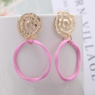 EK729 New Geometric Metal Spray Print Drop Earring Spiral Irragular Big Round Earring Jewelry Party Statement Brincos Pink Blue
EK729 New Geometric Metal Spray Print Drop Earring Spiral Irragular Big Round Earring Jewelry Party Statement Brincos Pink Blue