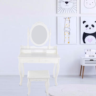 Greensen White Vanity Makeup Dressing Table Set with Stool 4 Drawer&Mirror Jewelry Wood Desk
Greensen White Vanity Makeup Dressing Table Set with Stool 4 Drawer&Mirror Jewelry Wood Desk