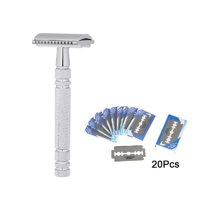 Double Edge Safety Razor Manual Shaving Razor Traditional Razor With 20pcs Blades Mens Shaving Tool Set
Double Edge Safety Razor Manual Shaving Razor Traditional Razor With 20pcs Blades Mens Shaving Tool Set