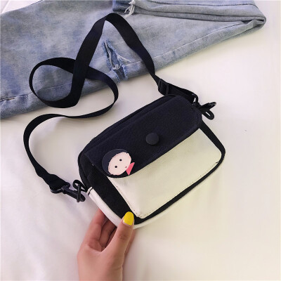 2019 new cartoon cute canvas bag female fashion temperament contrast color Messenger bag chic casual wild shoulder bag
2019 new cartoon cute canvas bag female fashion temperament contrast color Messenger bag chic casual wild shoulder bag