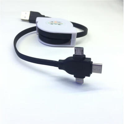 3-in-1 Charge Cable Retractable Type C Micro USB Lightning Charging Cord 
3-in-1 Charge Cable Retractable Type C Micro USB Lightning Charging Cord