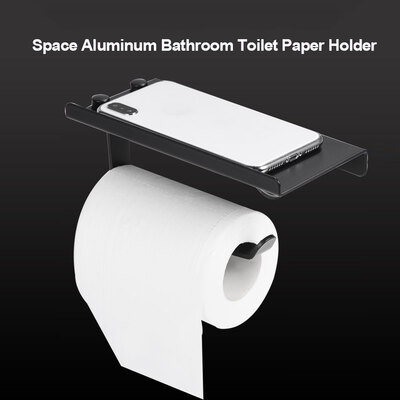 Bathroom Paper HolderSpace Aluminum Toilet Bathroom Paper Holder Phone Shelf Wall Mounted Accessories Black ColorPaper Holder
Bathroom Paper HolderSpace Aluminum Toilet Bathroom Paper Holder Phone Shelf Wall Mounted Accessories Black ColorPaper Holder