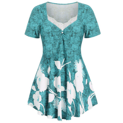 Roseonmyhand Plus Size Fashion Women Floral Printed O-Neck Ruched Lace Short Sleeve Tops
Roseonmyhand Plus Size Fashion Women Floral Printed O-Neck Ruched Lace Short Sleeve Tops