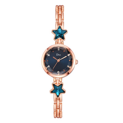 Brand new ladies alloy bracelet watch Korean version of the temperament noble five-pointed star watch quartz watch
Brand new ladies alloy bracelet watch Korean version of the temperament noble five-pointed star watch quartz watch