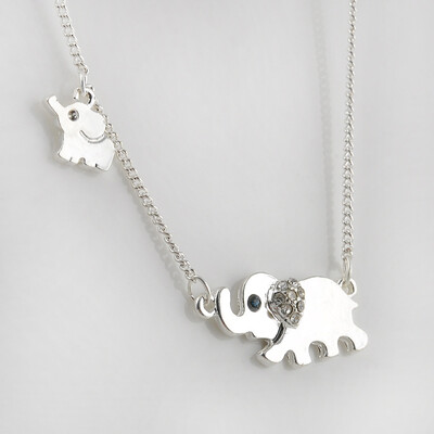 Sparkling Good Luck Gold Double Elephant Stroll Design Pendant Necklace Punk Statement Necklace Women Jewelry P1203
Sparkling Good Luck Gold Double Elephant Stroll Design Pendant Necklace Punk Statement Necklace Women Jewelry P1203