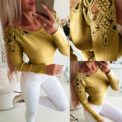 Tailored Women Fashion Solid O-neck Pearl Slim Hollow Out Long Sleeve T-shirt Tops Blouse
Tailored Women Fashion Solid O-neck Pearl Slim Hollow Out Long Sleeve T-shirt Tops Blouse