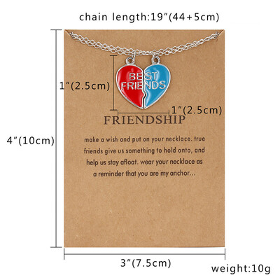Friendship Card Necklace Couple Jewelry 2pcs BFF Heart Pendant Necklace Best Friends Forever 2 pcs Splicing Necklace Gift
Friendship Card Necklace Couple Jewelry 2pcs BFF Heart Pendant Necklace Best Friends Forever 2 pcs Splicing Necklace Gift