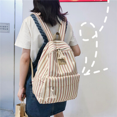 Ins womens Korean high school high school students100-way old canvas check double-shoulder bag backpack
Ins womens Korean high school high school students100-way old canvas check double-shoulder bag backpack