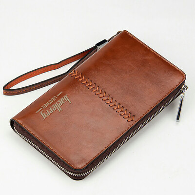 Tailored Fashion Mens Hollow Leather ID Card Holder Billfold Purse Wallet Handbag Black