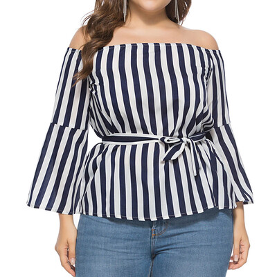 Roseonmyhand Fashion Womens Casual Plus size T ShirtStriped Print Bandage Off Shoulder Tops
Roseonmyhand Fashion Womens Casual Plus size T ShirtStriped Print Bandage Off Shoulder Tops