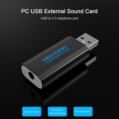 VENTION USB External Sound Card with 35mm Stereo Earphone Mic Adapter Driver-free for PC Laptop PS4 Black
VENTION USB External Sound Card with 35mm Stereo Earphone Mic Adapter Driver-free for PC Laptop PS4 Black