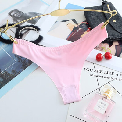 Ice Silk Thong Sexy Pantie Seamless G String for Women Underwear Ladies String Underpants Low Waist Bikini sexy solid color
Ice Silk Thong Sexy Pantie Seamless G String for Women Underwear Ladies String Underpants Low Waist Bikini sexy solid color