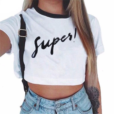 Summer Women Cotton Short Sleeve O-Neck Cotton Printing Half Waist T-Shirt Womens Tee Tops
Summer Women Cotton Short Sleeve O-Neck Cotton Printing Half Waist T-Shirt Womens Tee Tops
