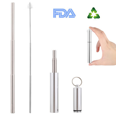 Reusable Straw Stainless Steel Drinking Straw With Keychain Storage Case And Cleaning Brush portable Straw Drinkware
Reusable Straw Stainless Steel Drinking Straw With Keychain Storage Case And Cleaning Brush portable Straw Drinkware