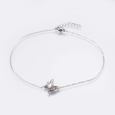 304 Stainless Steel Anklets with Textured&Lobster Claw Clasps Butterfly Stainless Steel Color 9"230mm 1mm
304 Stainless Steel Anklets with Textured&Lobster Claw Clasps Butterfly Stainless Steel Color 9"230mm 1mm