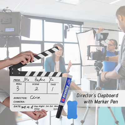 Professional Acrylic Clapboard Dry Erase TV Film Movie Director Cut Action Scene Clapper Board Slate With Marker Pen Eraser
Professional Acrylic Clapboard Dry Erase TV Film Movie Director Cut Action Scene Clapper Board Slate With Marker Pen Eraser