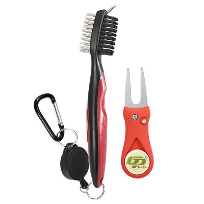 Golf Club Brush Divot Set Golf Club Cleaner with Zip-line Carabiner Golf Green Fork Removable Golf Marker Golf Repair Tool Kit
Golf Club Brush Divot Set Golf Club Cleaner with Zip-line Carabiner Golf Green Fork Removable Golf Marker Golf Repair Tool Kit