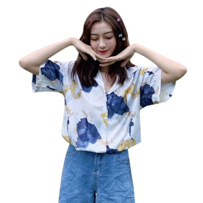 Women Fashion Summer Cartoon Printed Chiffon Blouse Shirt Female Short Sleeve Lapel Casual Blouse Women Tops
Women Fashion Summer Cartoon Printed Chiffon Blouse Shirt Female Short Sleeve Lapel Casual Blouse Women Tops
