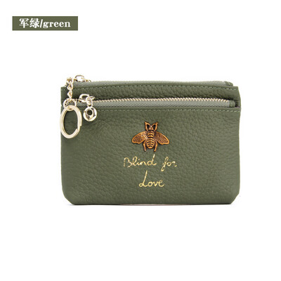 First layer cowhide European&American bee ladies zipper leather purse leather key ring bag mini coin bag
First layer cowhide European&American bee ladies zipper leather purse leather key ring bag mini coin bag